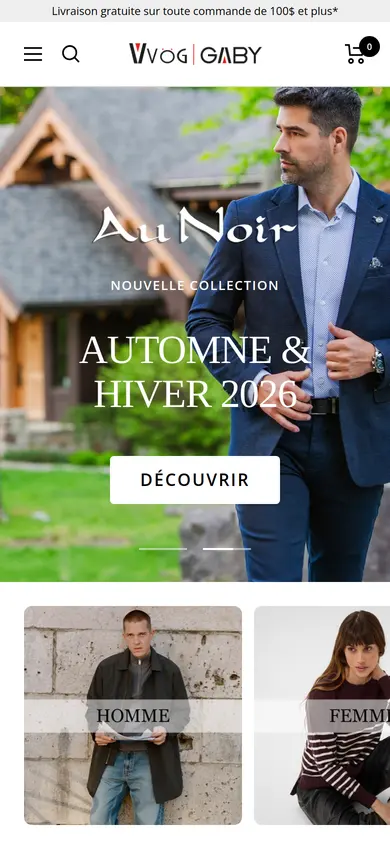 Boutique Vvög sur mobile