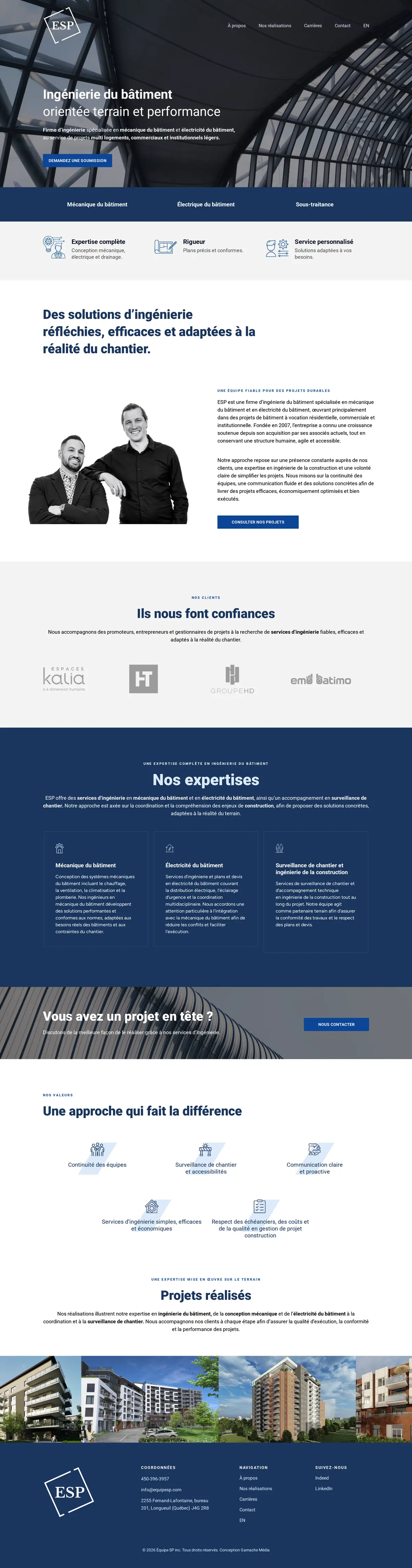 Site web d’Équipe SP