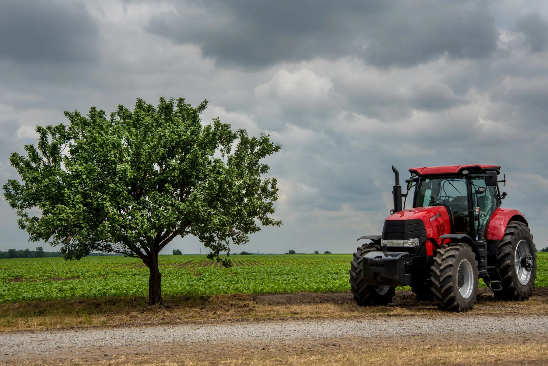 Tracteur Holbec dans un champ — réalisation vidéo de Gamache Média