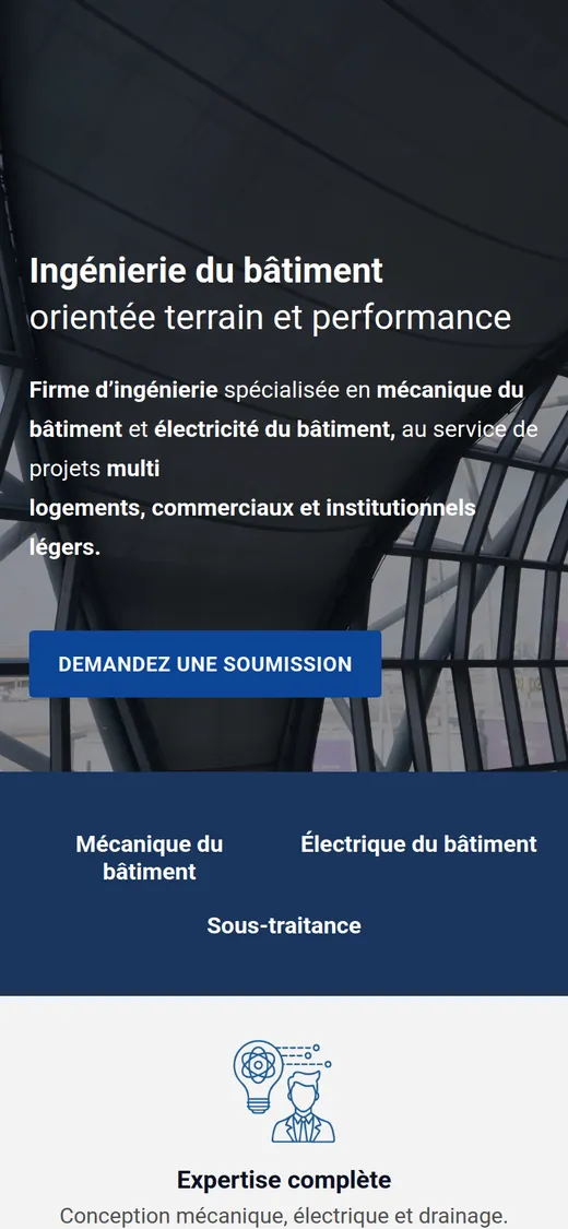 Équipe SP — aperçu mobile du site