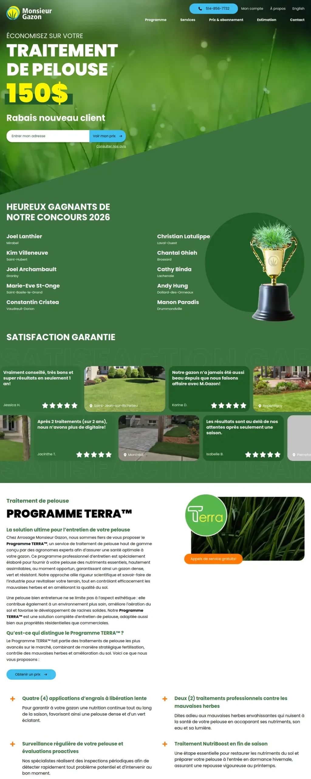Monsieur Gazon — aperçu du site web