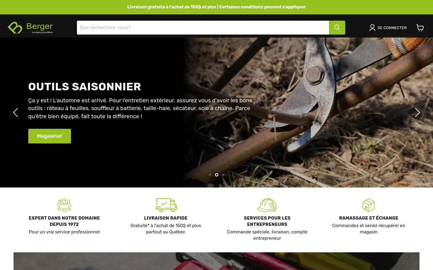 Quincaillerie G.H. Berger — aperçu du site web