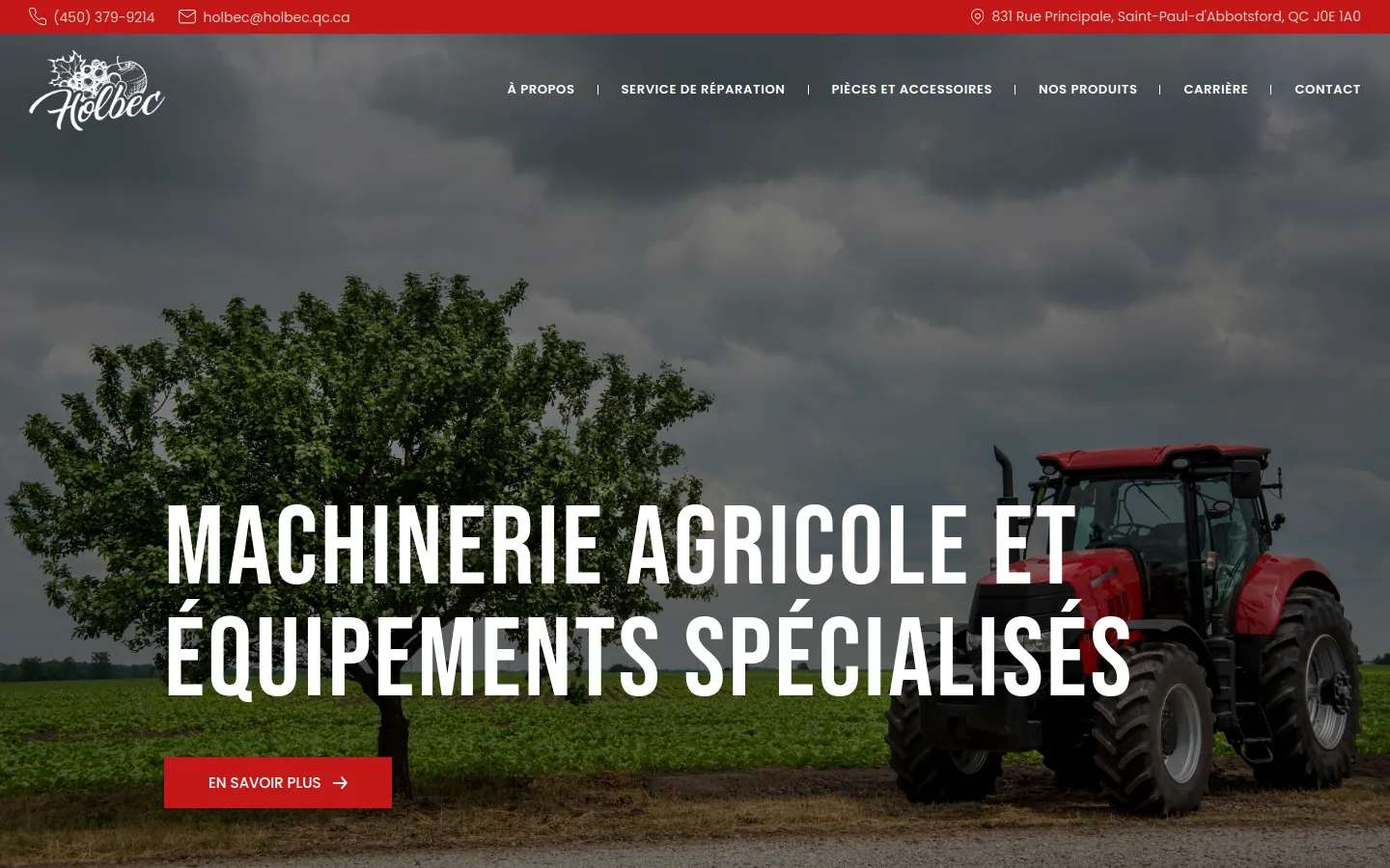 Holbec — aperçu du site web
