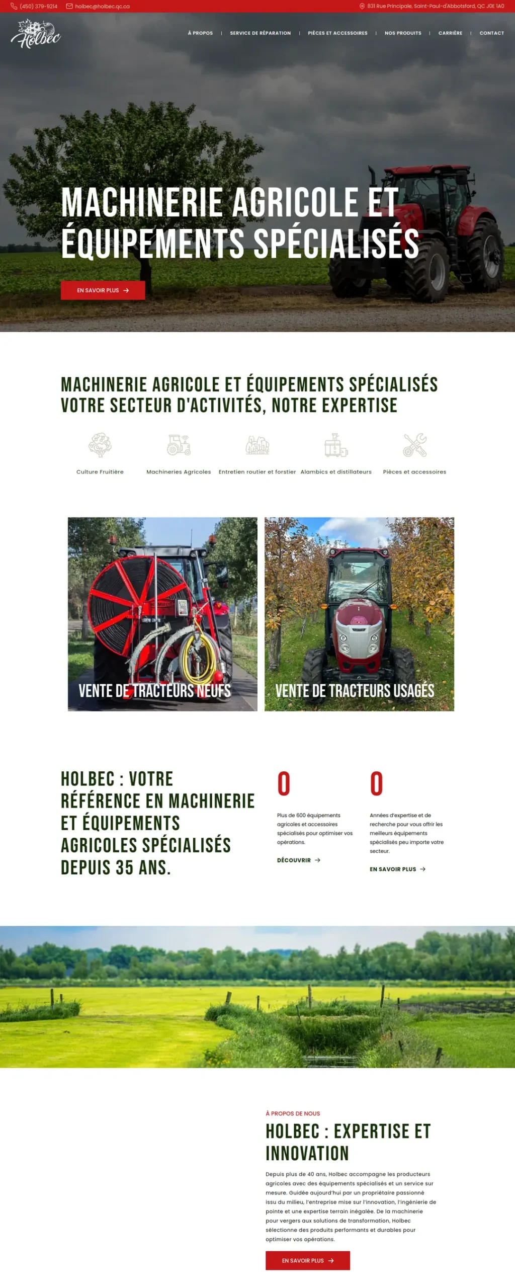 Holbec — aperçu du site web
