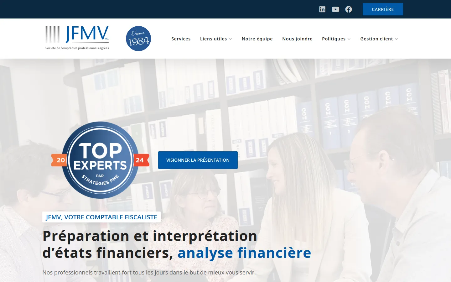 JFMV — aperçu du site web