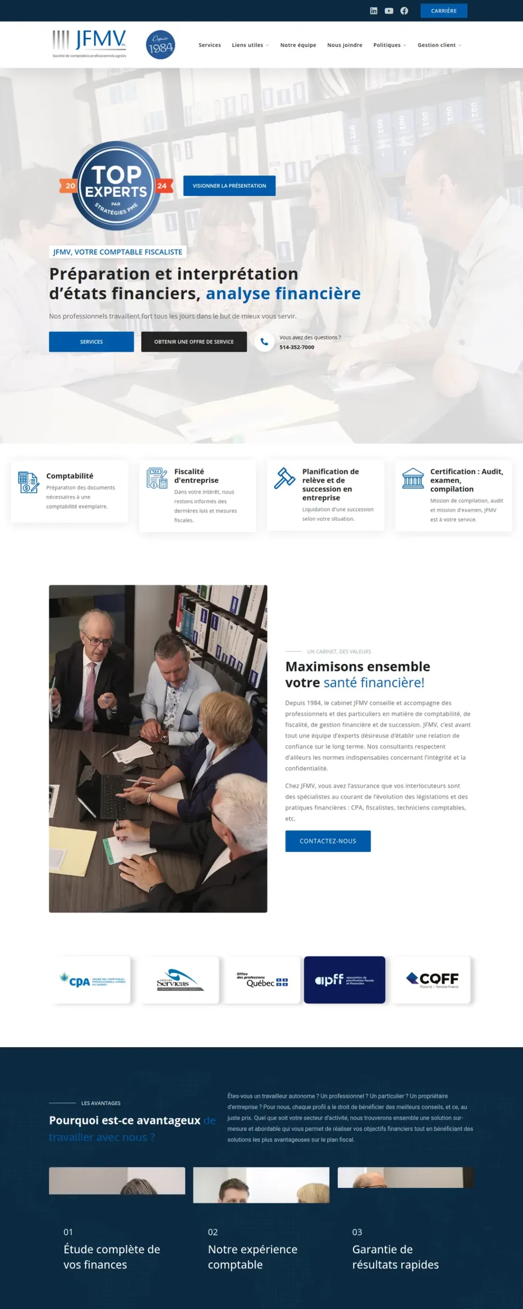 JFMV — aperçu du site web