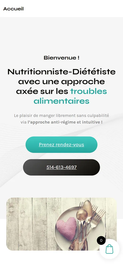 LauGau Nutrition — aperçu mobile du site
