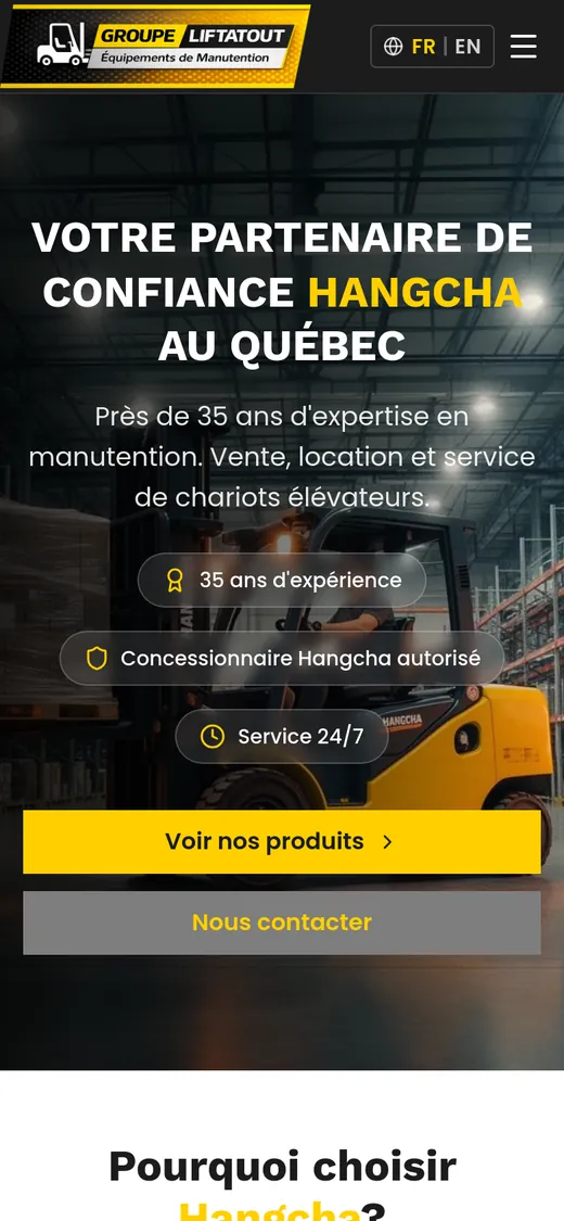Groupe Lift Atout — aperçu mobile du site
