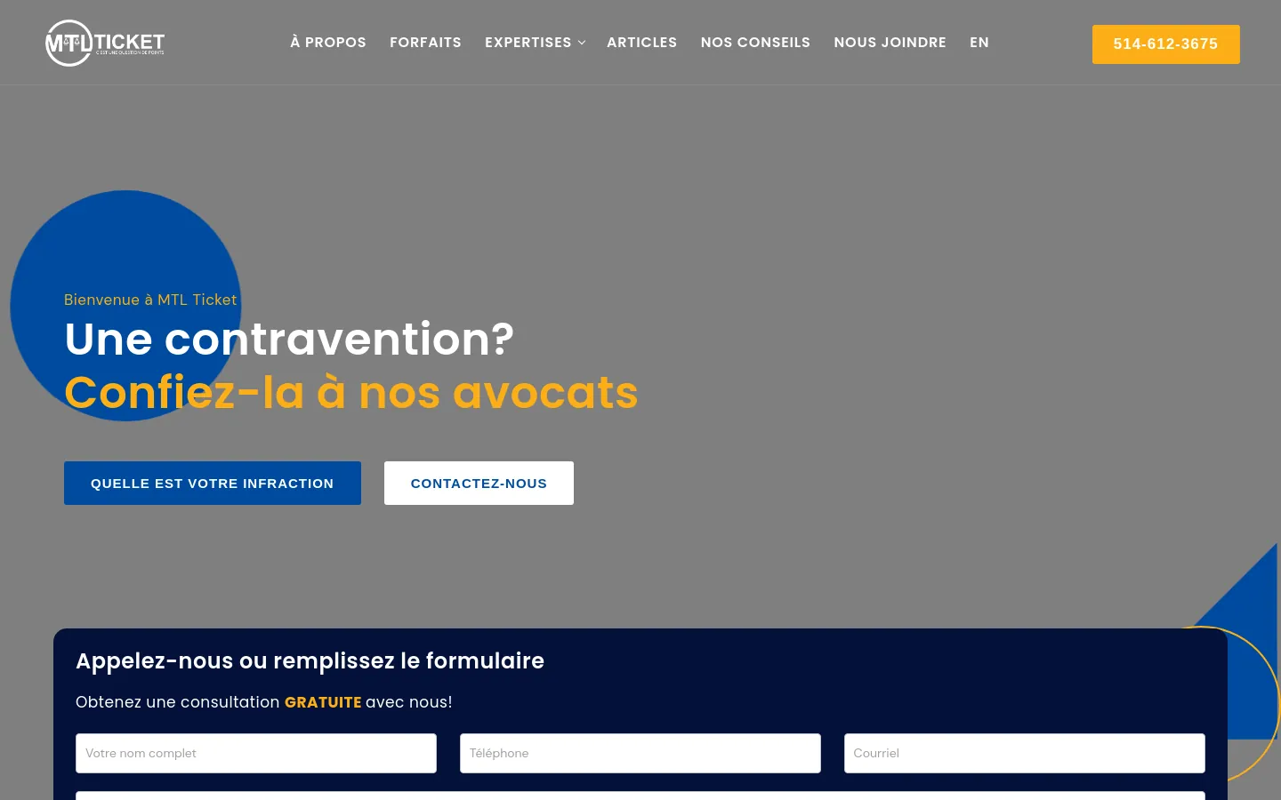 MTL Ticket — aperçu du site web