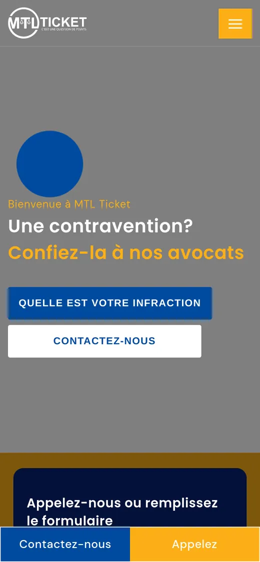 MTL Ticket — aperçu mobile du site