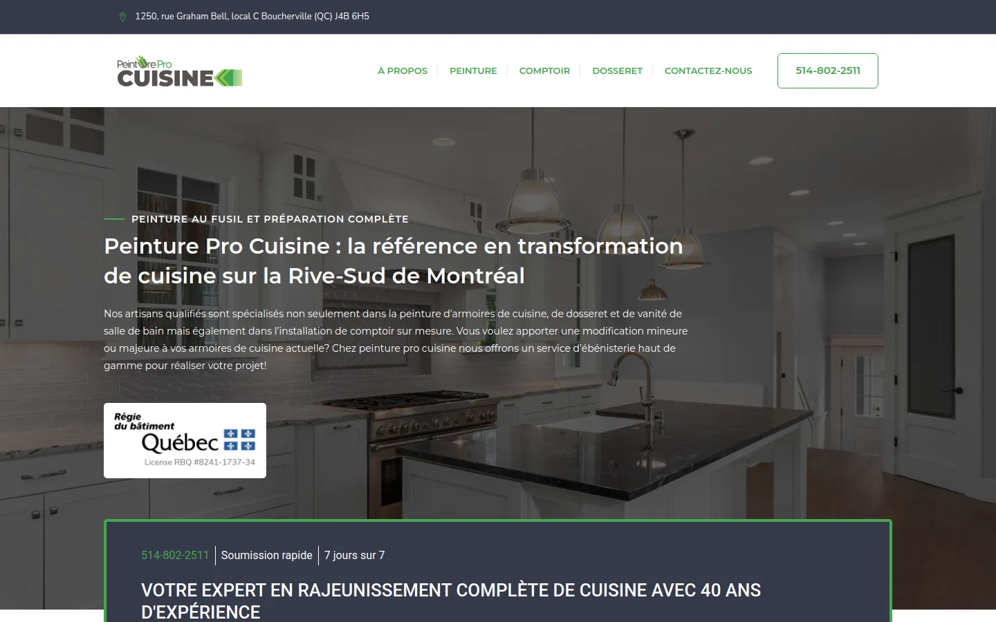 Peinture Pro Cuisine — aperçu du site web