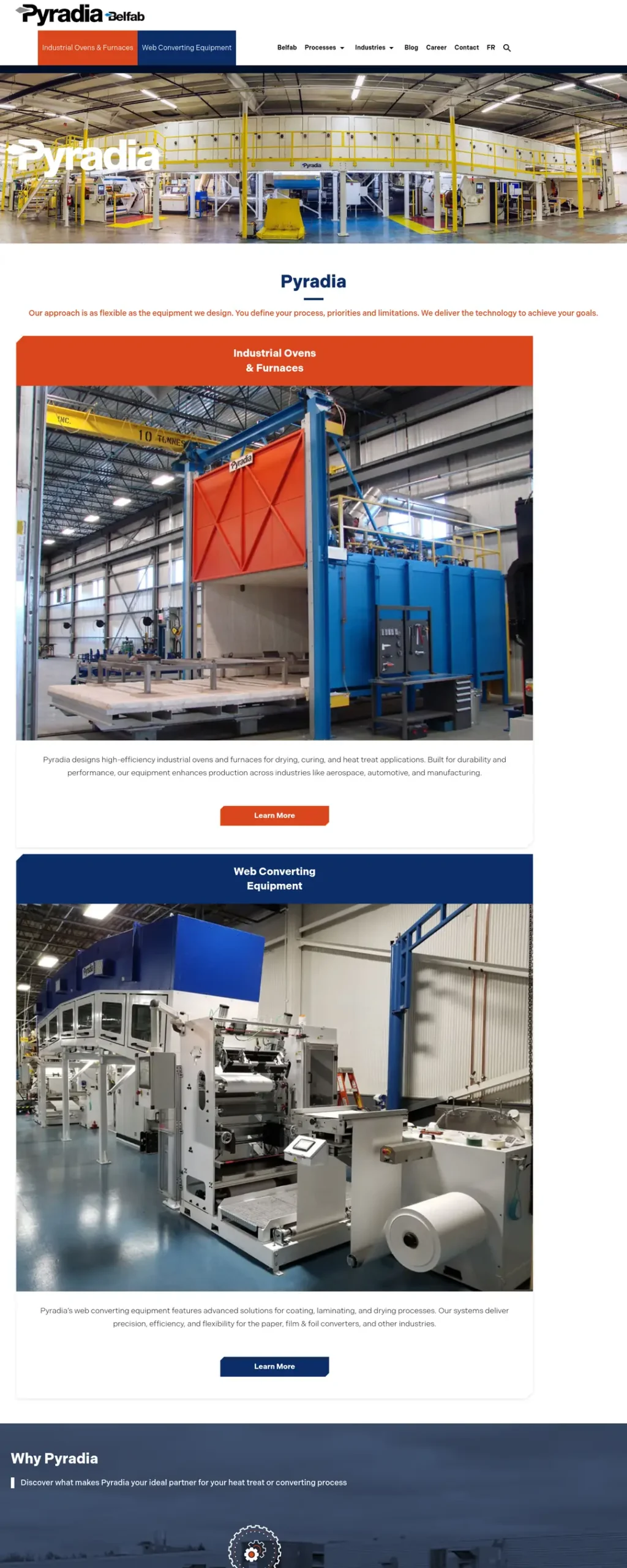 Pyradia — aperçu du site web