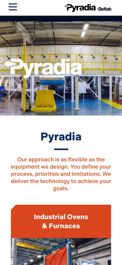 Pyradia — aperçu mobile du site