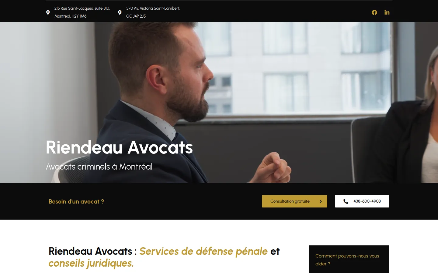 Riendeau Avocats — aperçu du site web