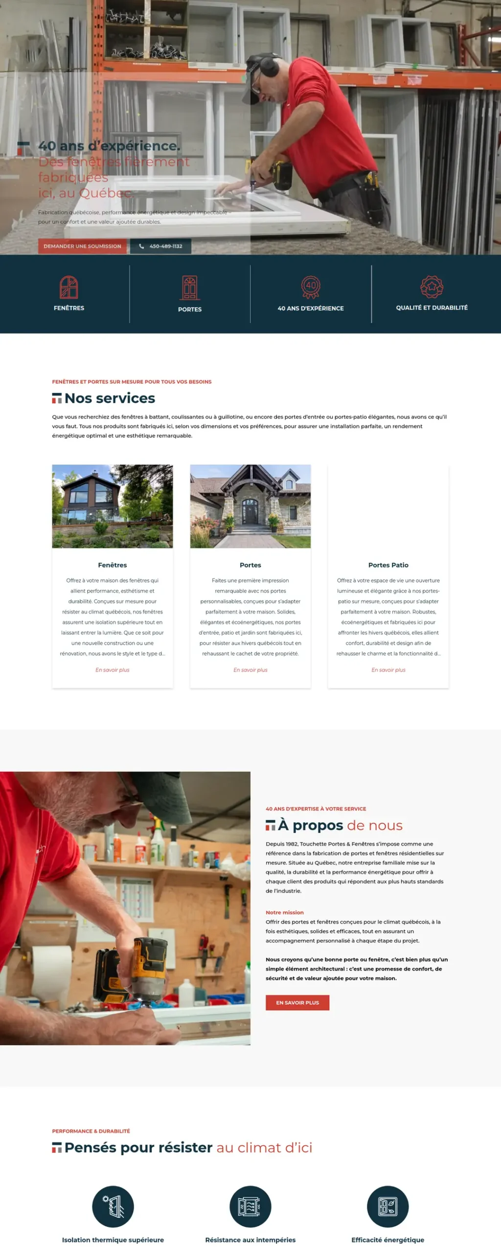 Touchette Portes et Fenêtres — aperçu du site web