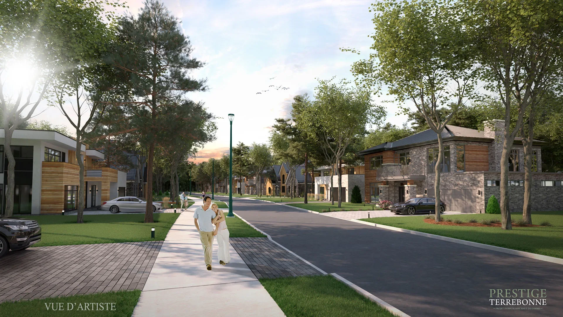 Artist’s rendering of a street in the Prestige Terrebonne project