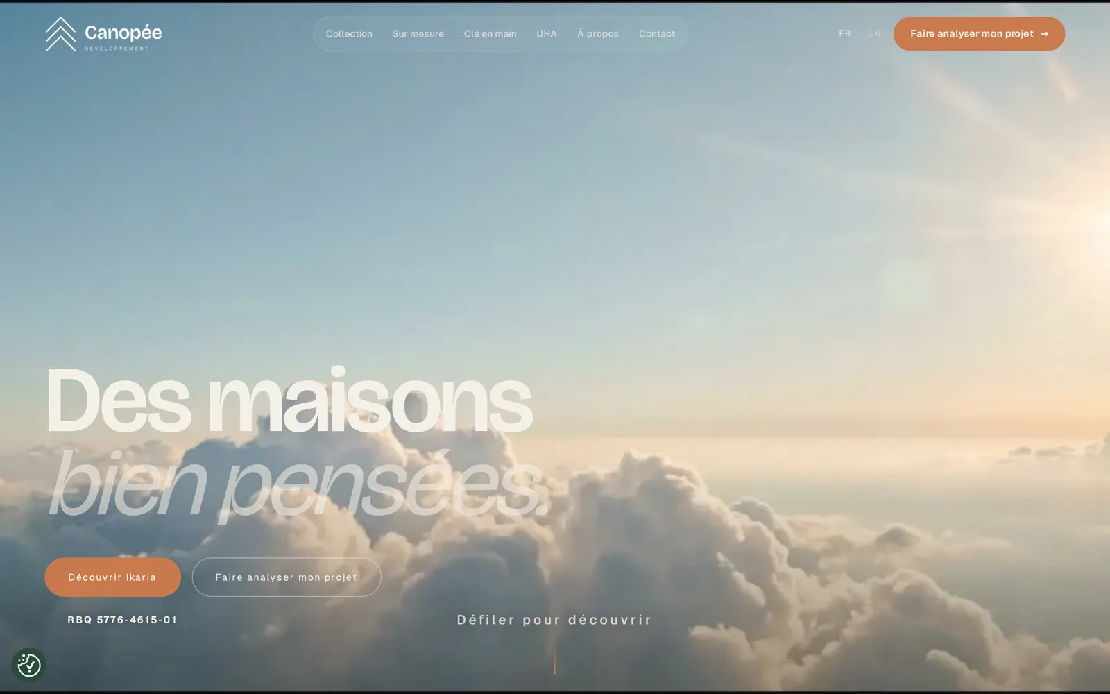 Immersive opening of the Canopée Développement website