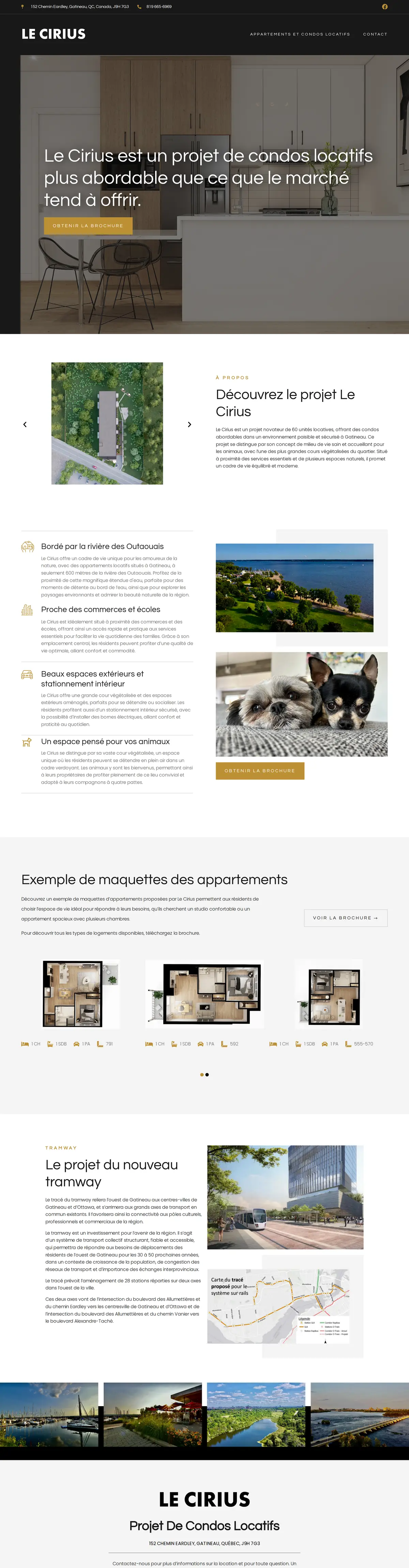 Le Cirius project landing page