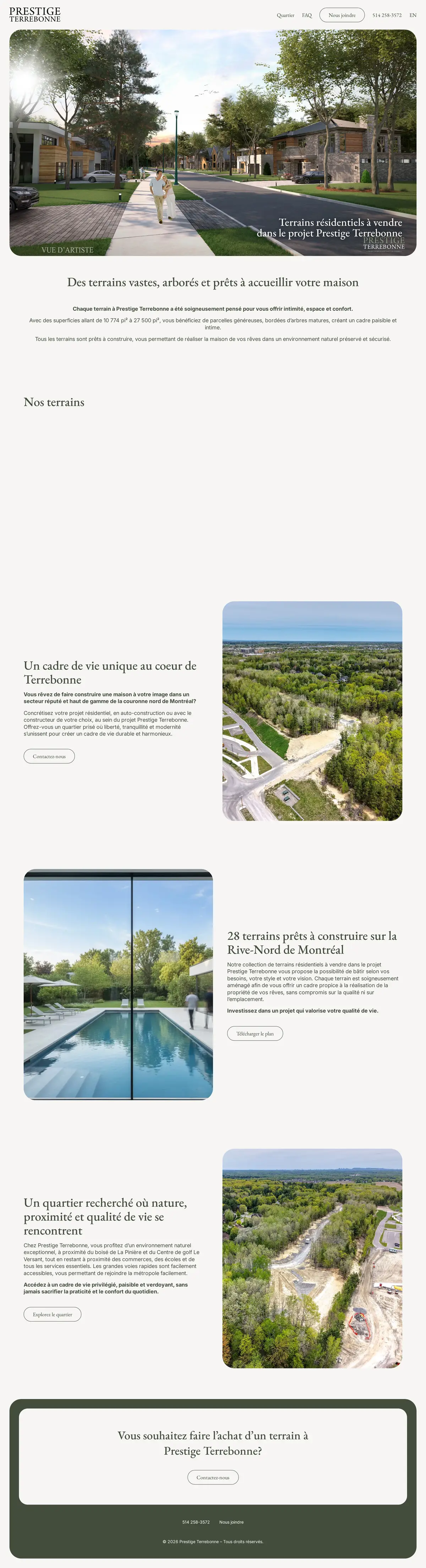 Prestige Terrebonne project website